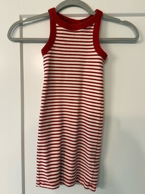Zara Red & White Striped Tank Dress for Girls
